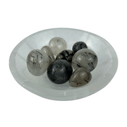 Quartz with Black Tourmaline Rutile Tumbled Stone - 20-30 mm