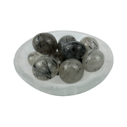 Quartz with Black Tourmaline Rutile Tumbled Stone - 20-30 mm
