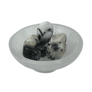 Quartz with Black Tourmaline Tumbled Stone - 20-35 mm