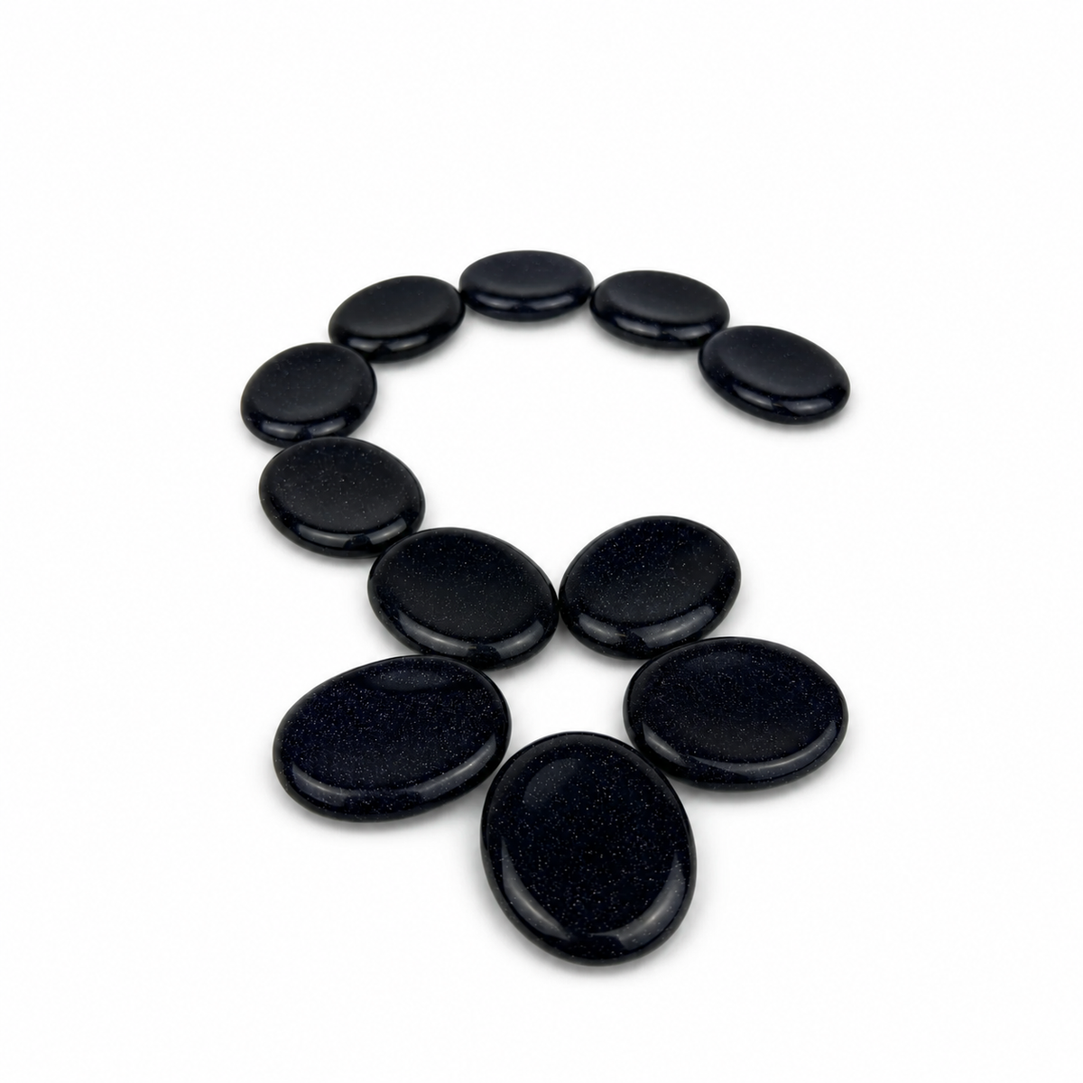 Blue Goldstone Worry Stone - 1.75 inch
