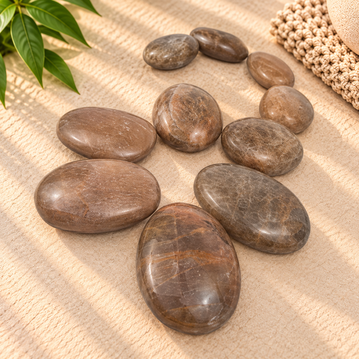 Peach Moonstone Palm Stone - 1.5-2.25 inch