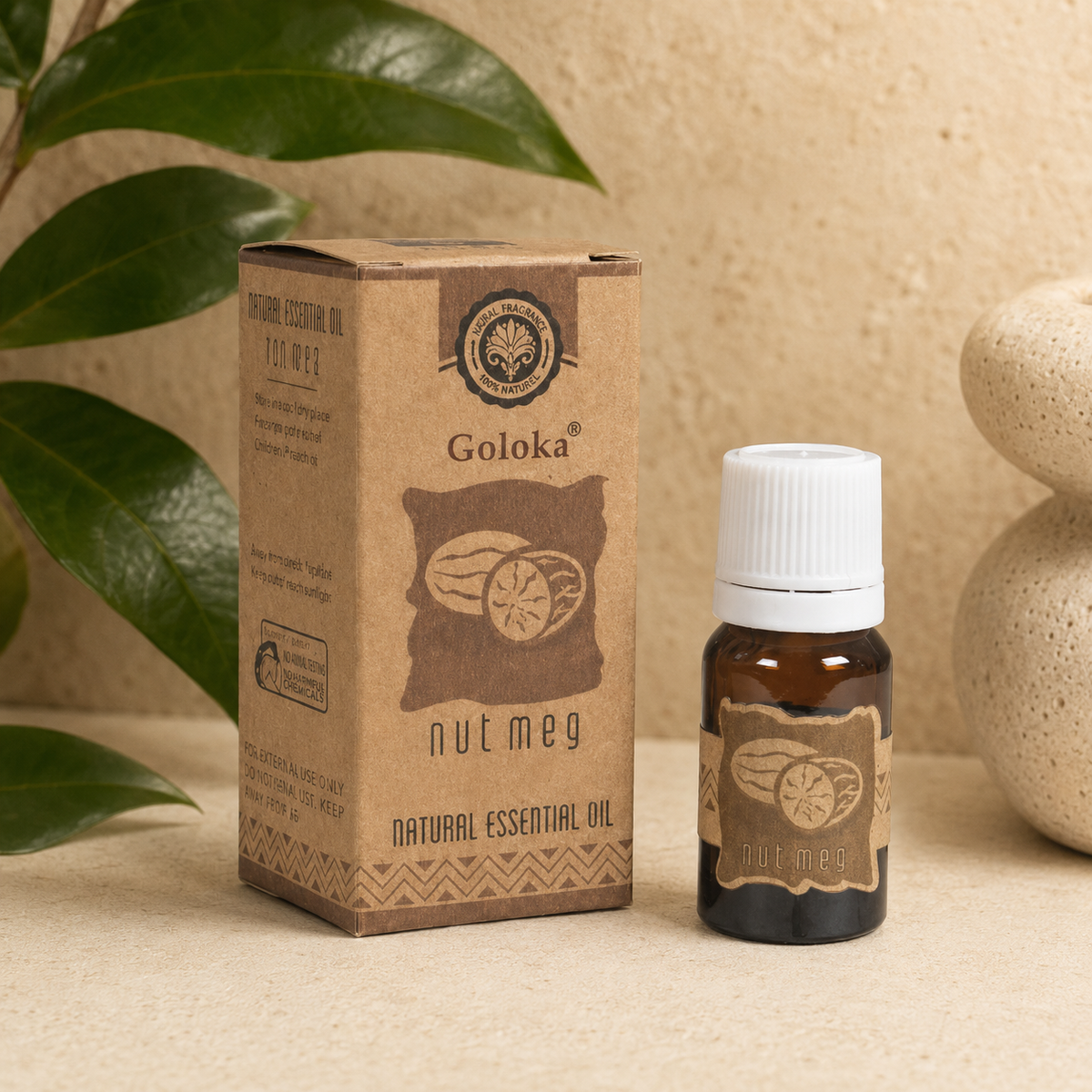 Goloka Nutmeg Natural & Undiluted Essential Oil (10 ml)
