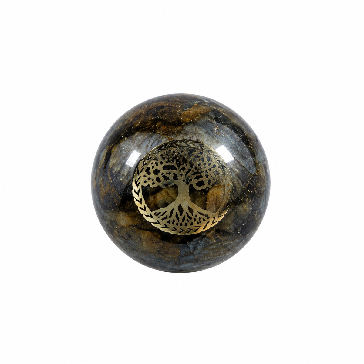 Tree of Life Tiger Eye Orgone Sphere - 2.5 inch
