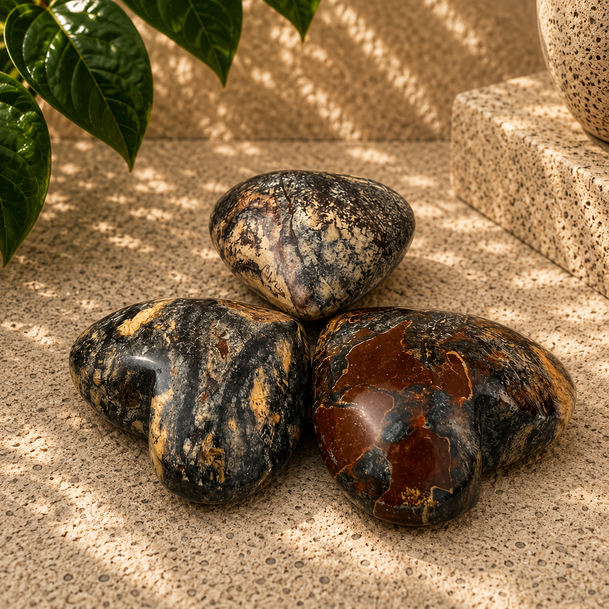Batik Jasper Heart - 1.75 inch