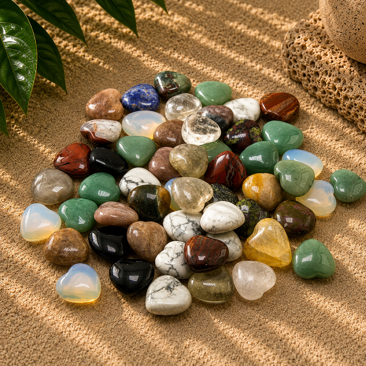 Mixed Gemstone Heart - 1 inch