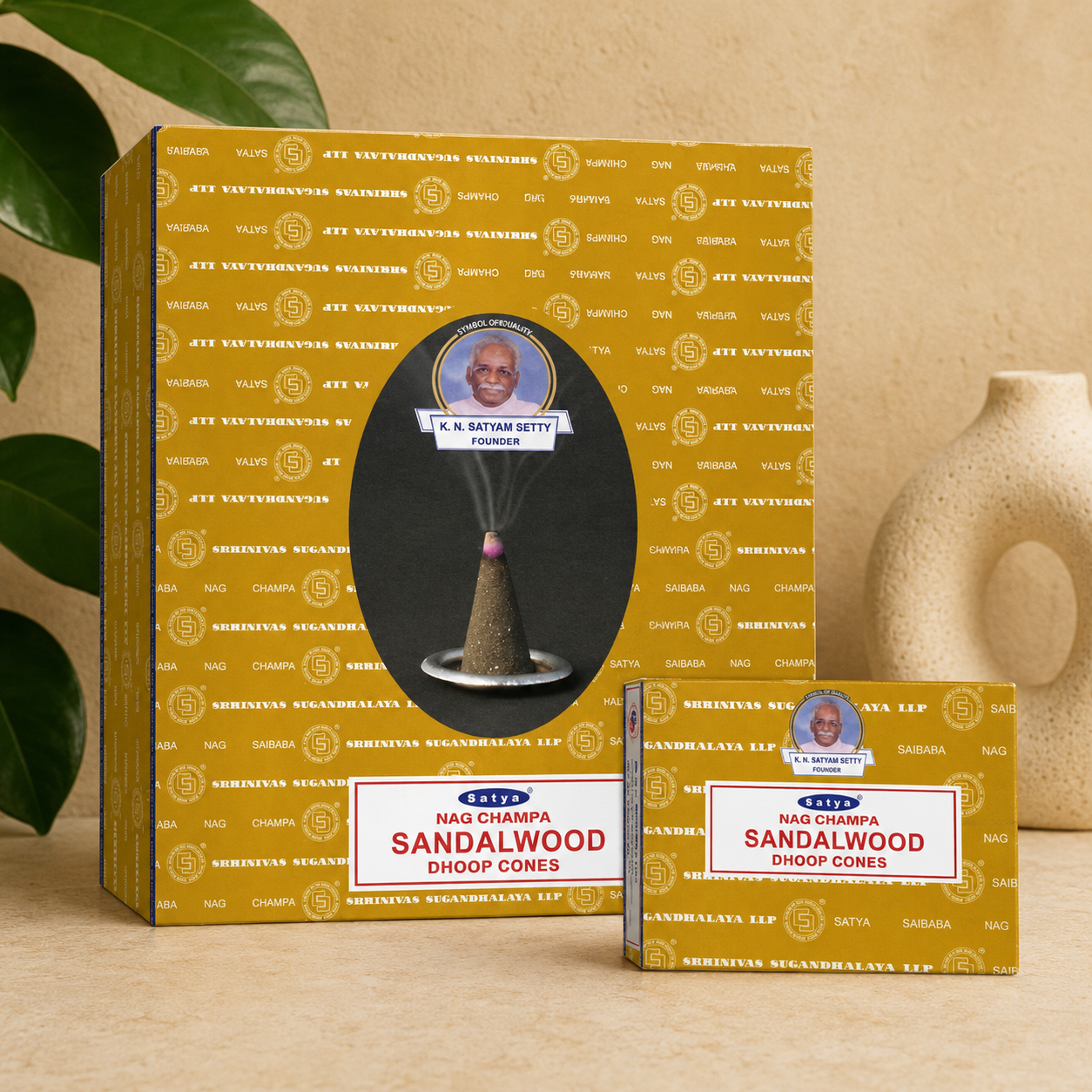 Satya Sandalwood Dhoop Cones (12 Cones)