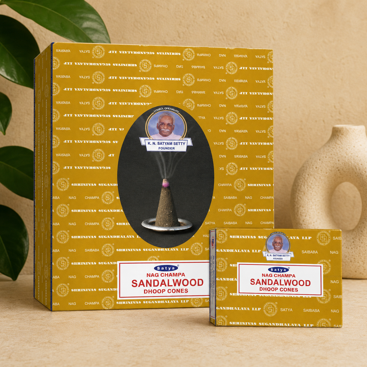 Satya Sandalwood Dhoop Cones (12 Cones)
