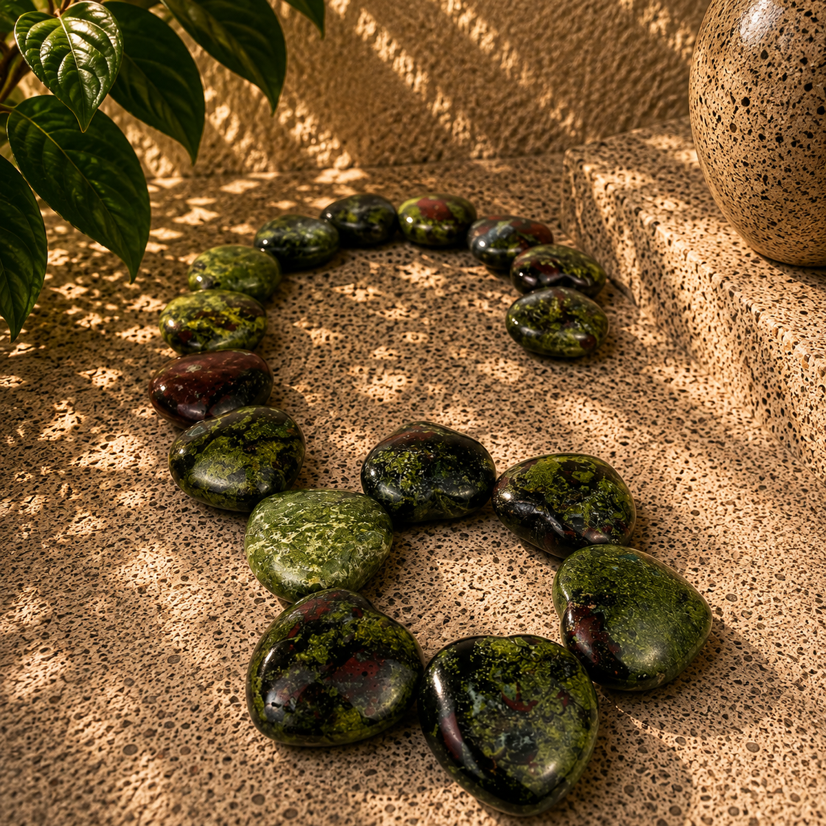 Dragon Blood Jasper Hearts - 1 inch