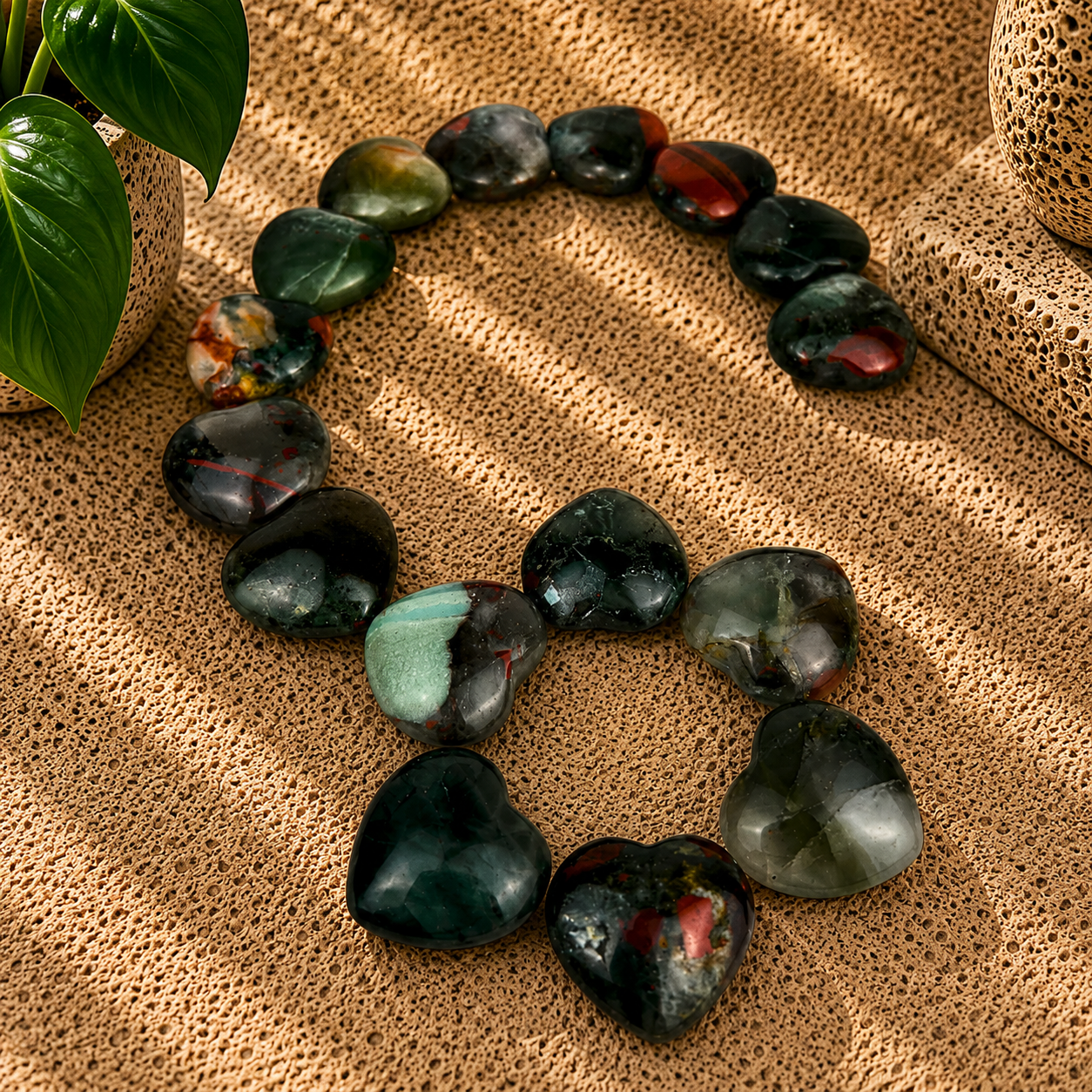 African Bloodstone Heart - 0.5-0.75 inch