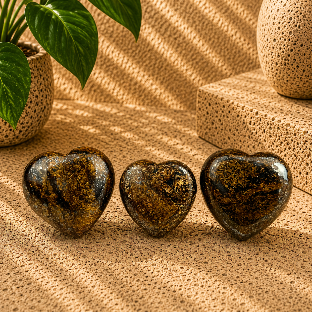 Bronzite Heart - 1.2-1.4 inch