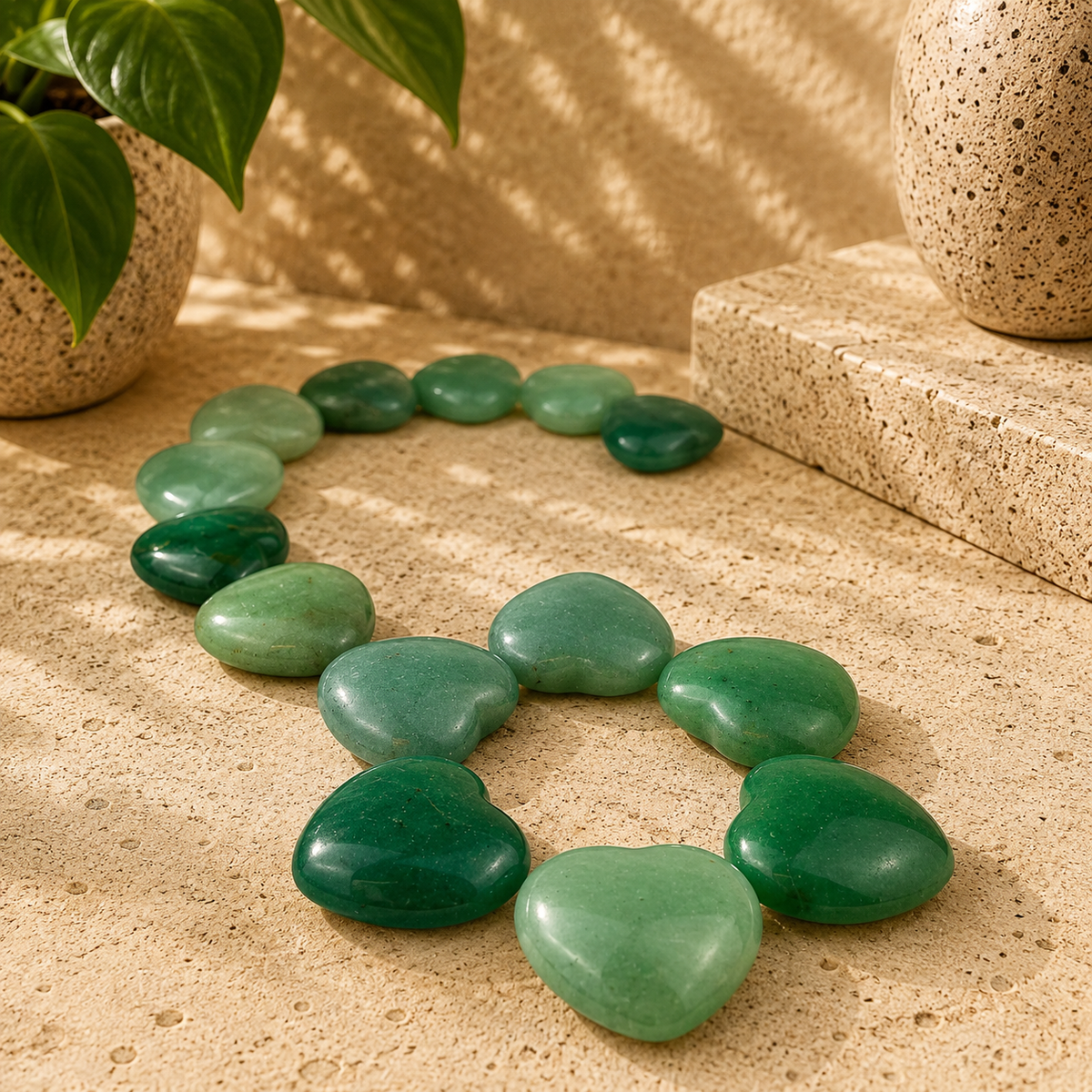 Green Aventurine Heart - 0.75-1.0 inch