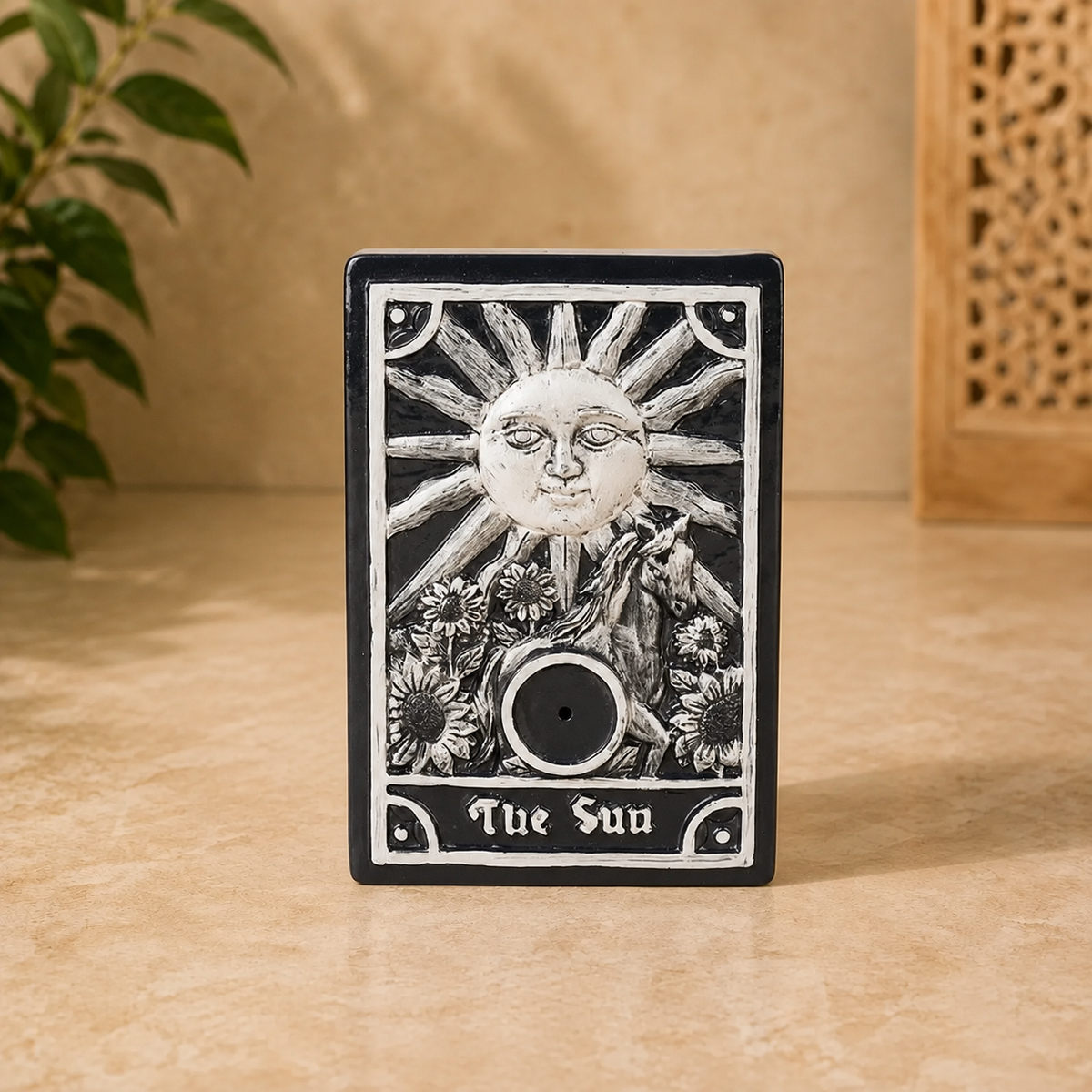 The Sun Tarot Flat Incense Burner - 5 inch