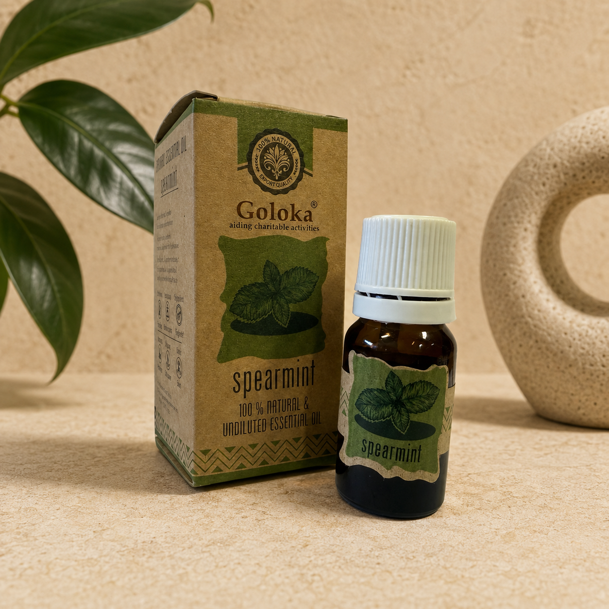 Goloka Spearmint Natural & Undiluted Essential Oil (10 ml)
