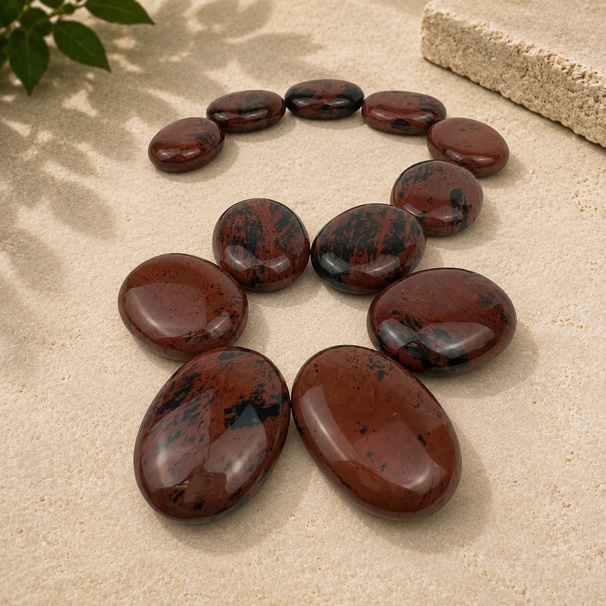 Mahogany Obsidian Palm Stone - 1.75 inch