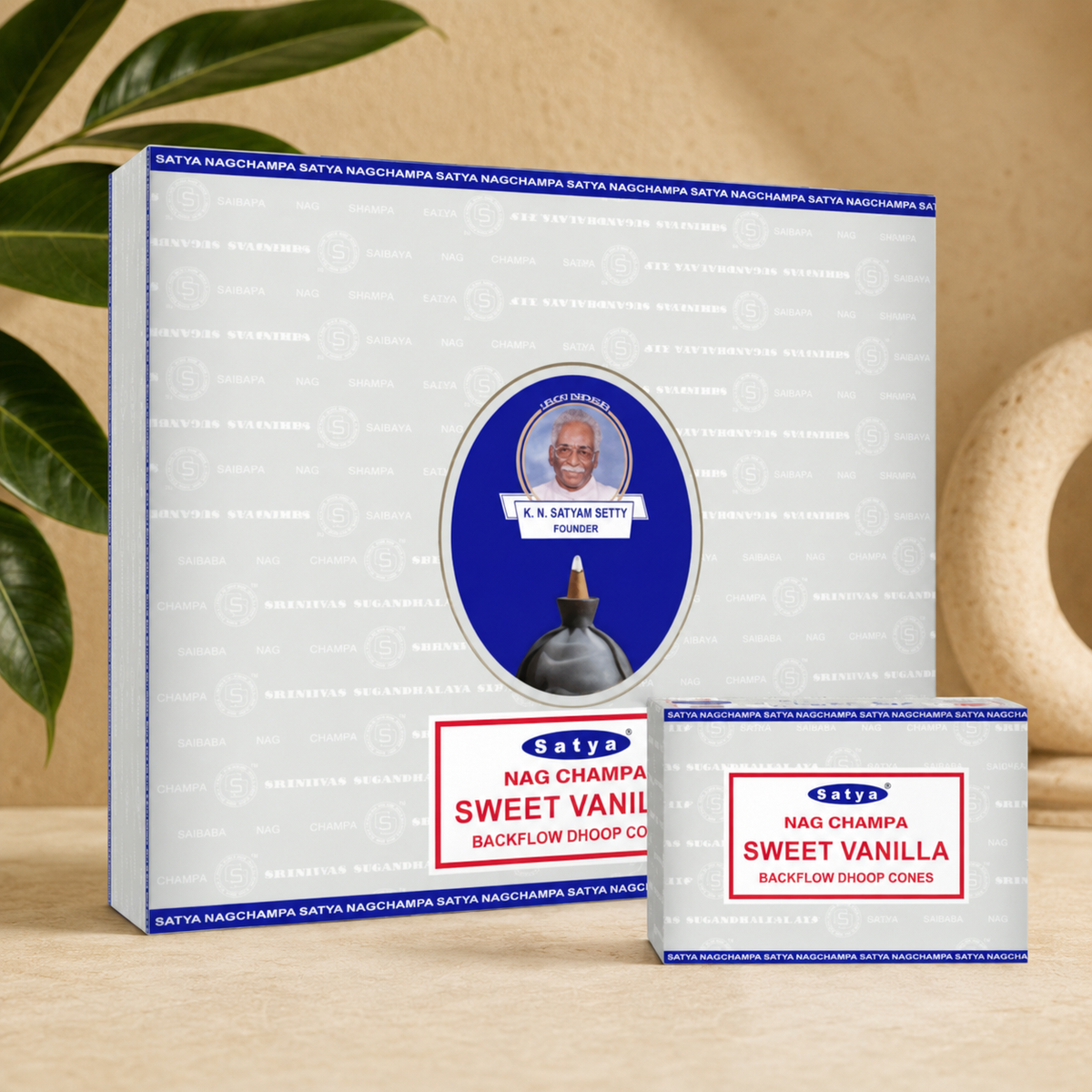 Satya Nag Champa Sweet Vanilla Dhoop Backflow Cones (10 Cones)