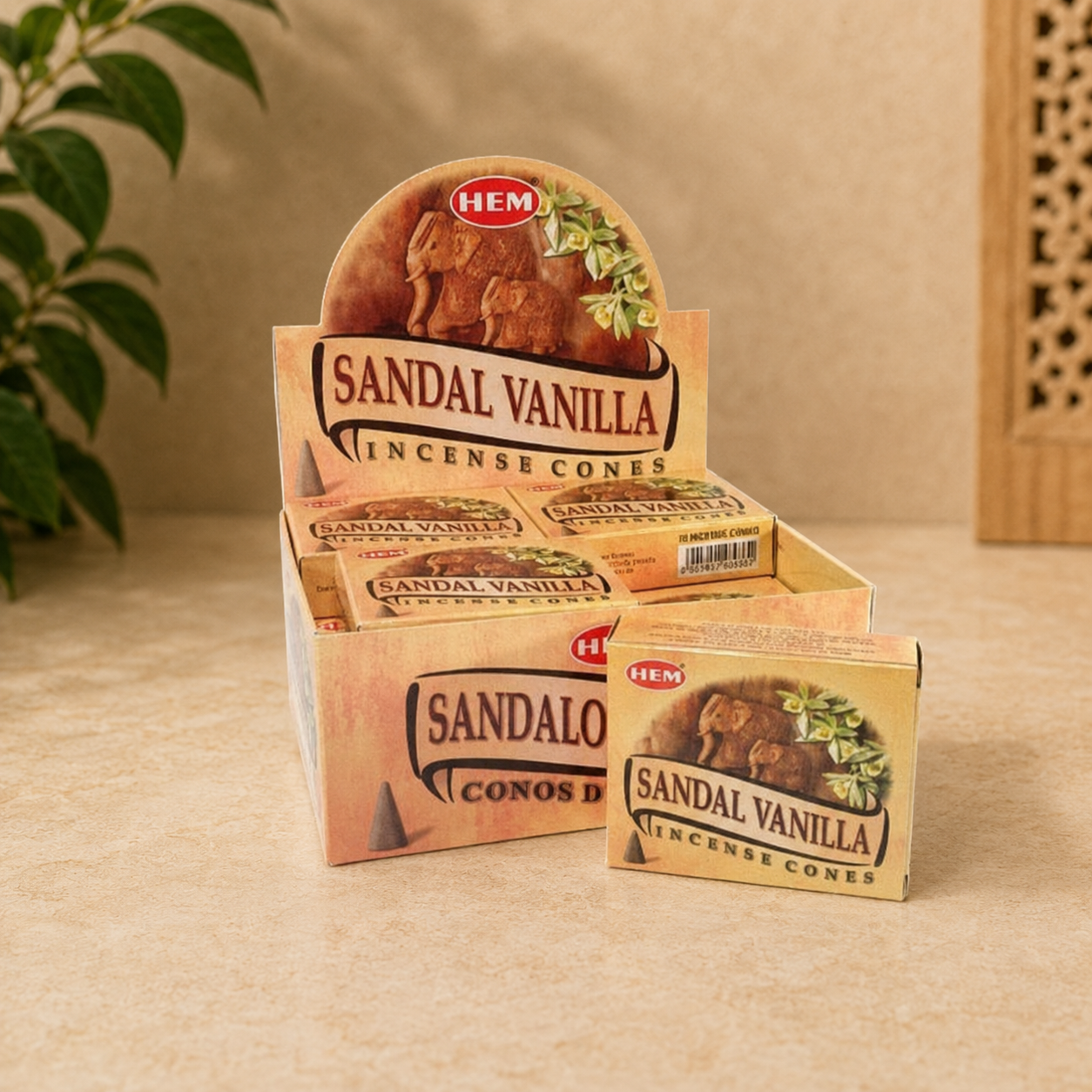 HEM Sandal Vanilla Incense Cones (10 Cones)