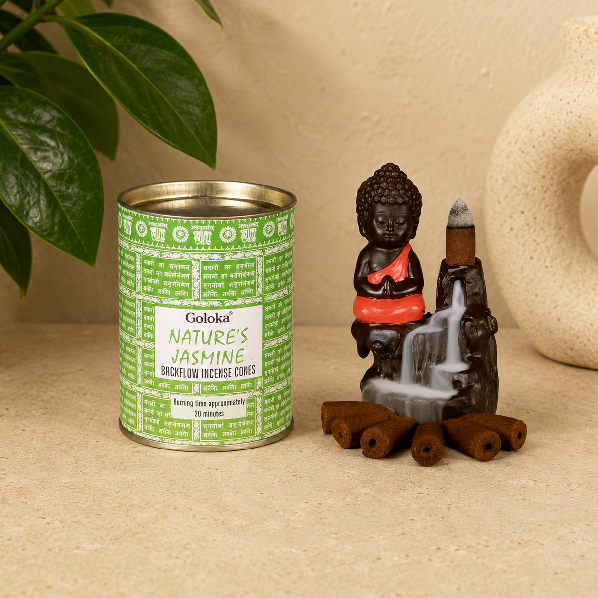 Goloka Nature's Jasmine Backflow Cones (24 Cones)