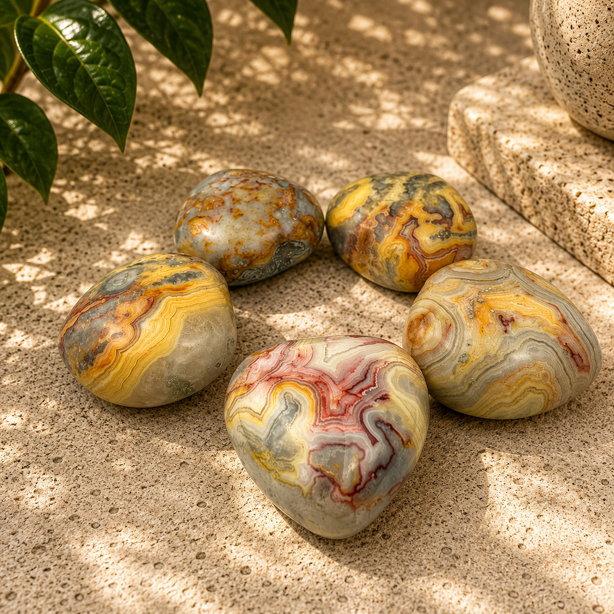 Crazy Lace Agate Heart - 1.5 inch