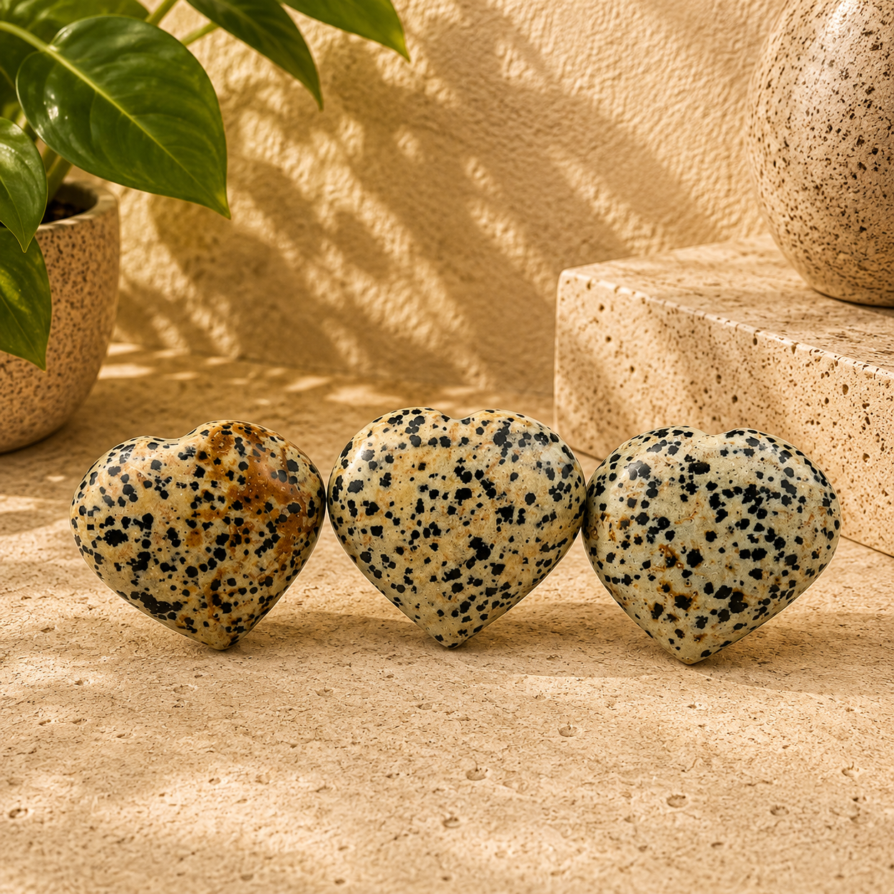 Dalmatian Jasper Heart - 1.75-2.0 inch