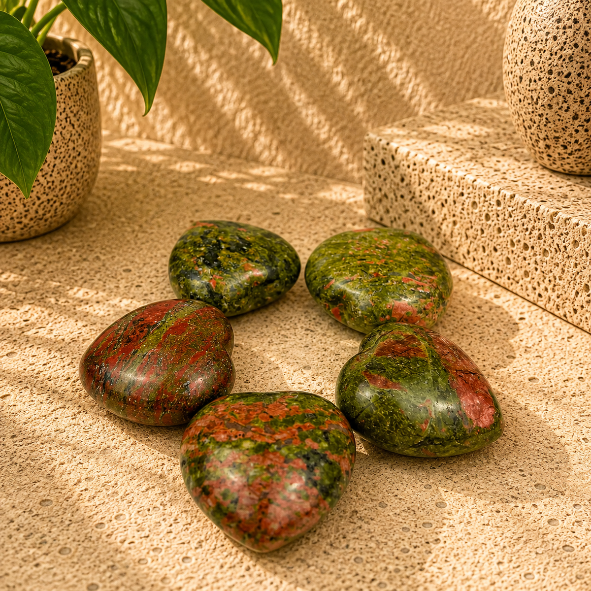 Unakite Heart - 1.3-1.5 inch