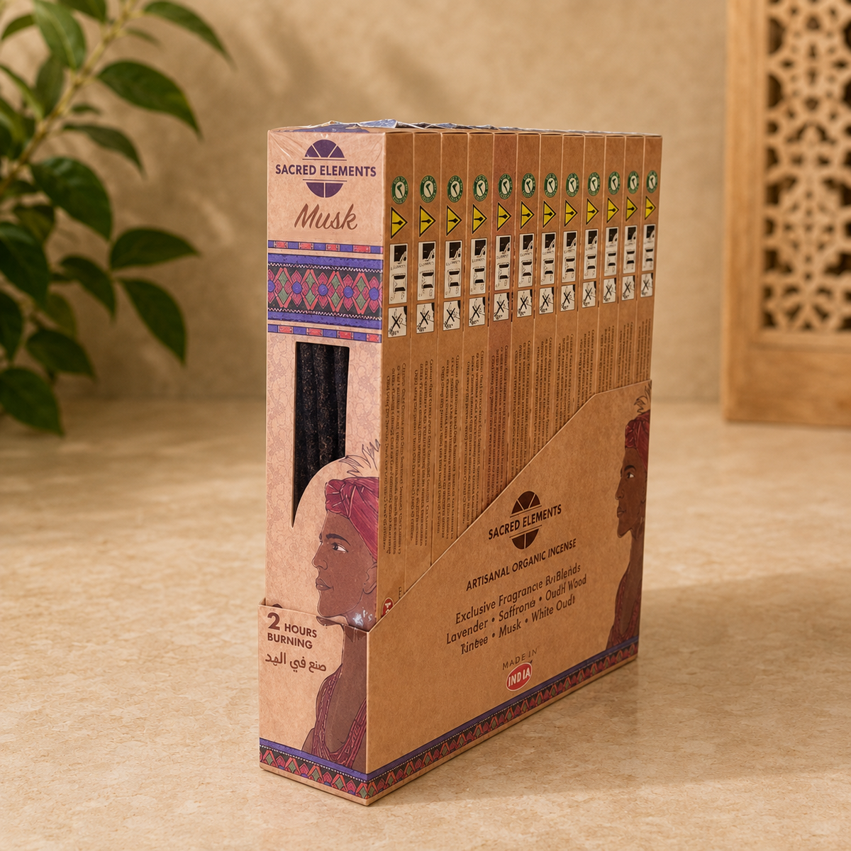 Sacred Elements Musk Hand-Rolled Masala Incense Sticks (15g)