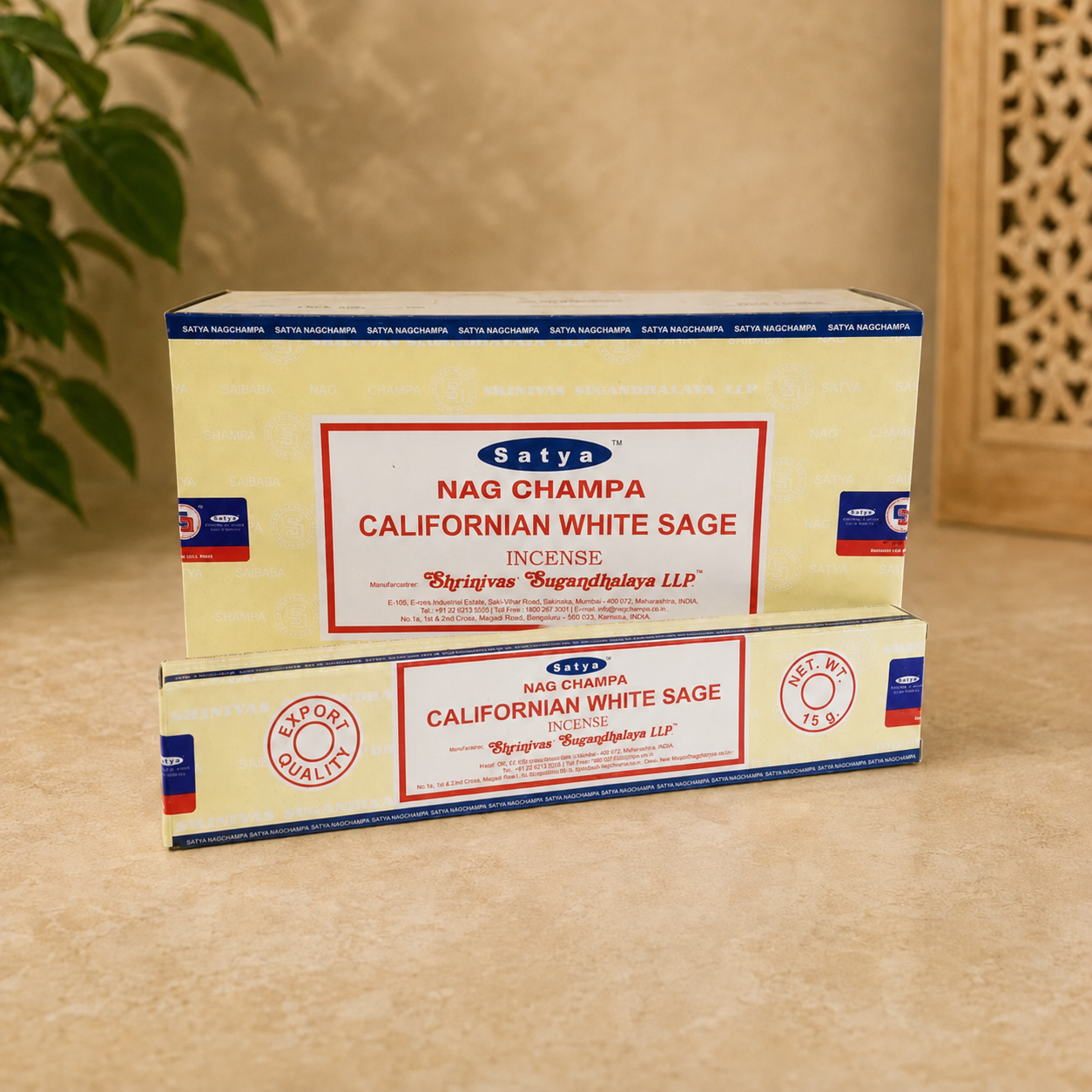 # Satya Nag Champa Californian White Sage Incense Sticks (15g)