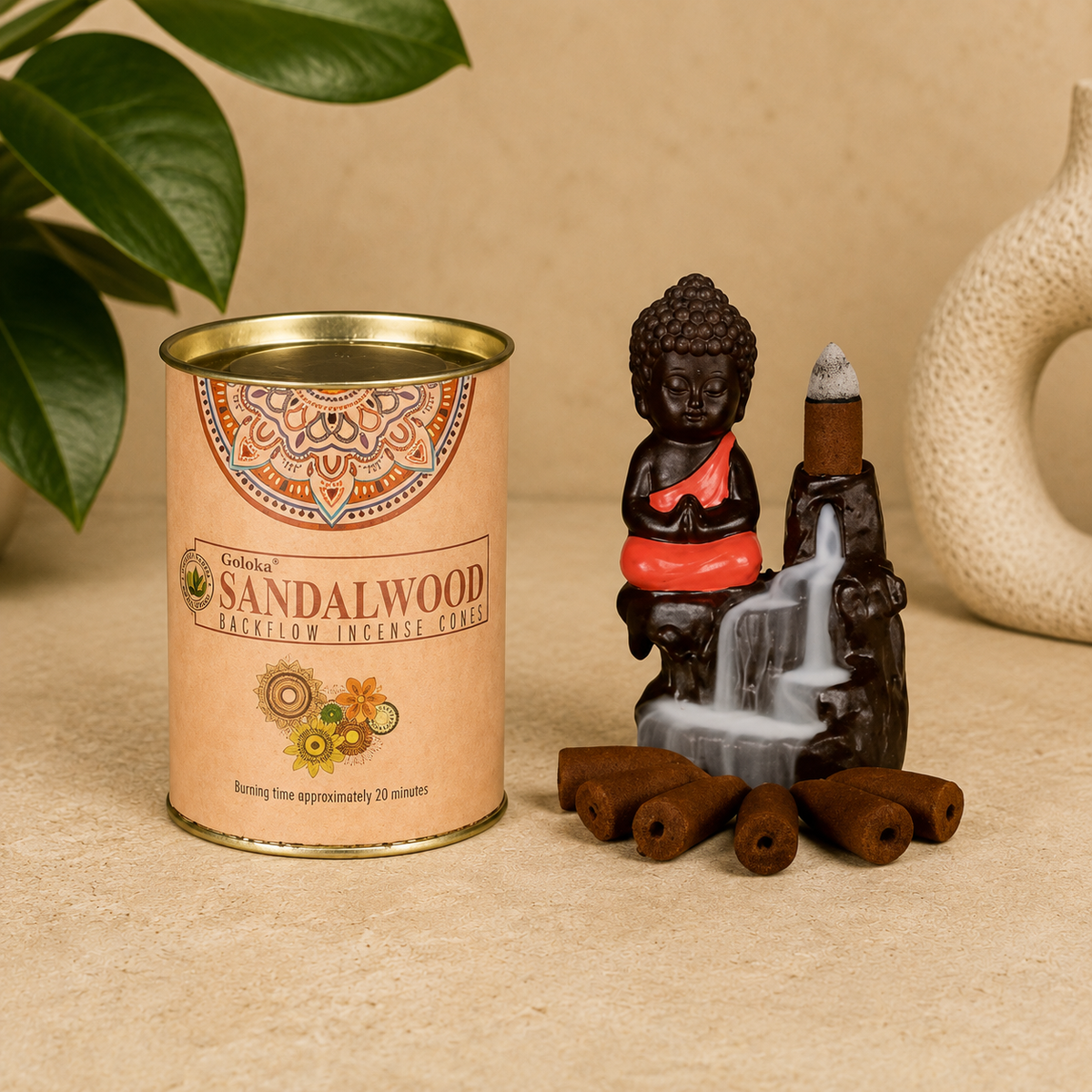 Goloka Sandalwood Backflow Cones (24 Cones)