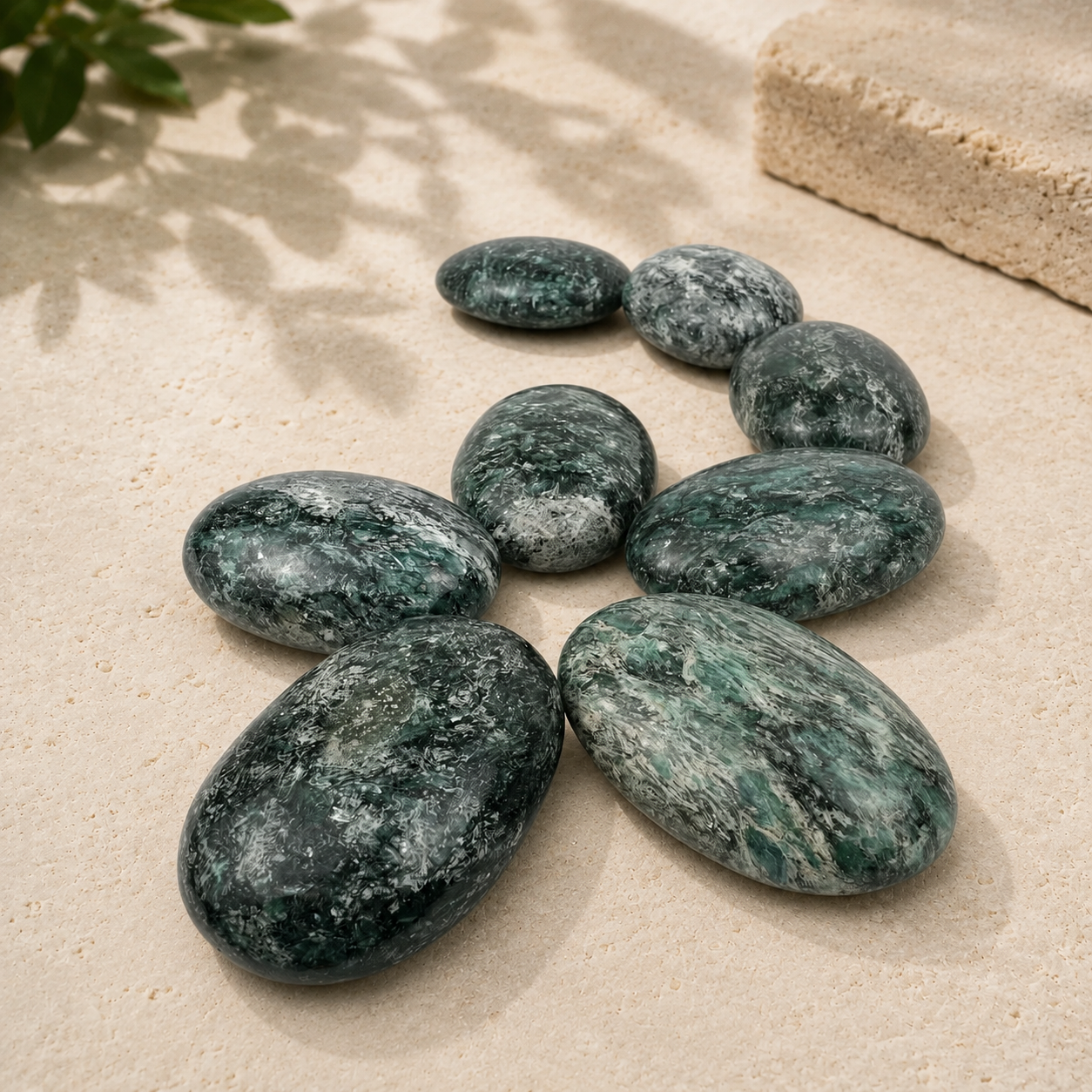 Actinolite with Dolomite Palm Stone - 2.5-2.75 inch