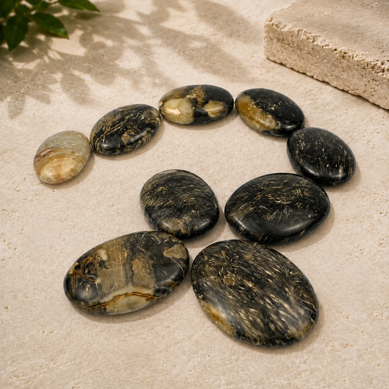 Feather Agate Palm Stone - 2.75 inch