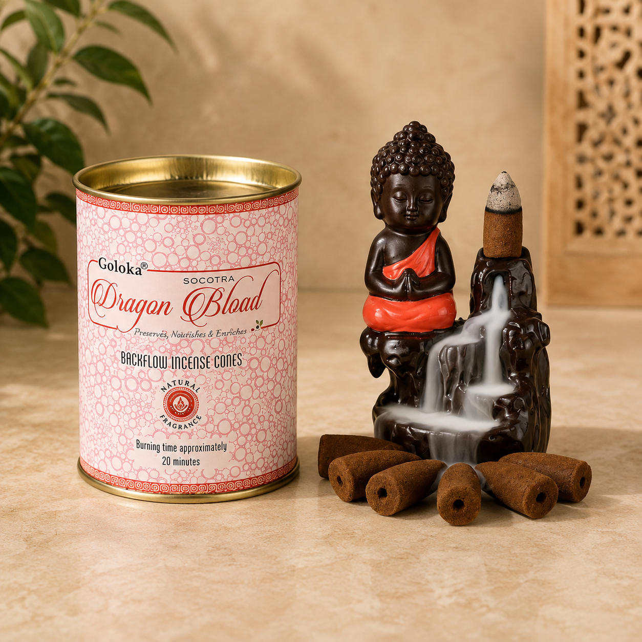 Goloka Dragon's Blood Masala Backflow Cones (24 Cones)