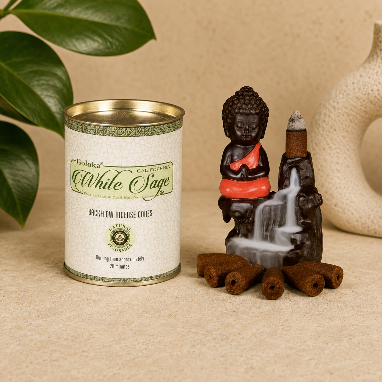 Goloka White Sage Backflow Cones (24 Cones)
