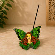 Green Fairy Hand-Painted Incense Burner - 5.5 inch