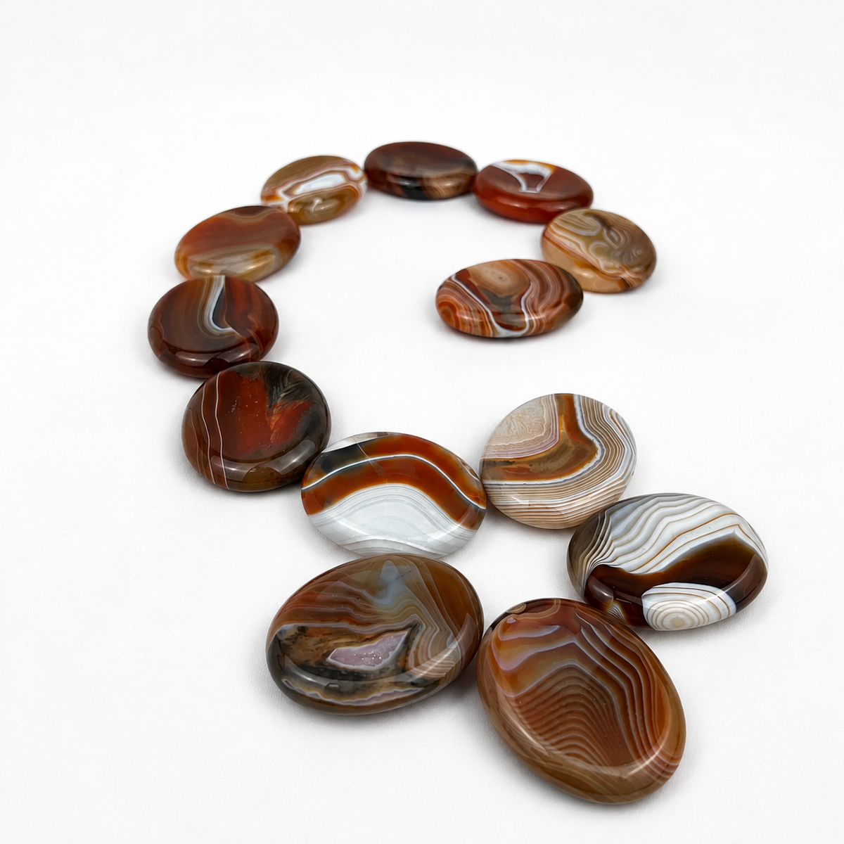 Banded Carnelian Worry Stone - 2 inch