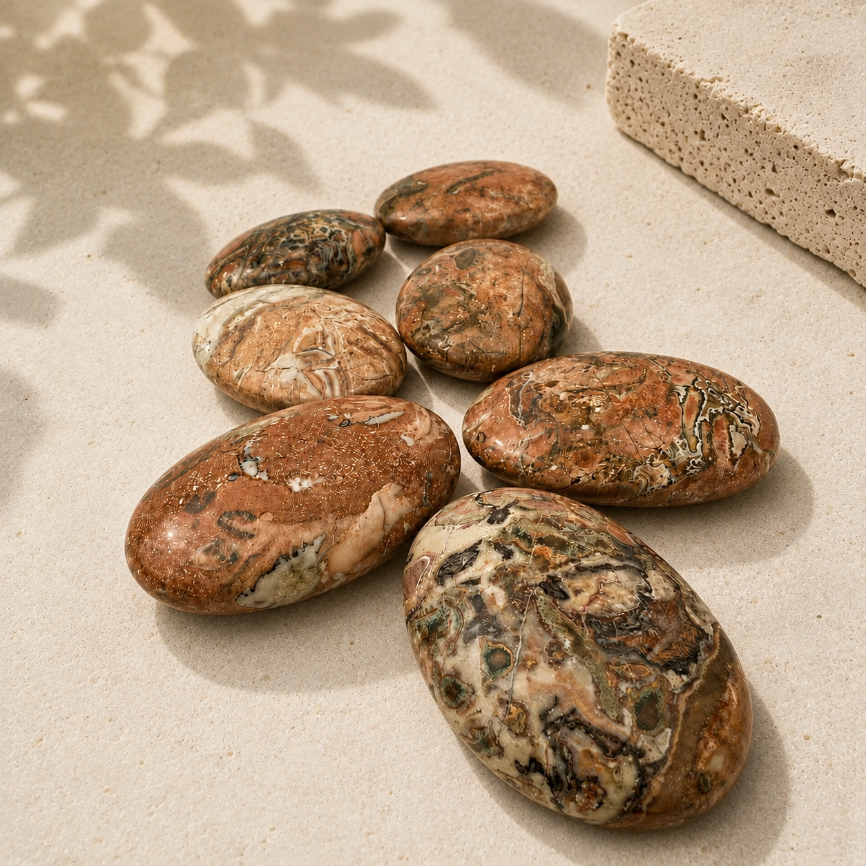 Picasso Jasper Palm Stone - 2.75-3.25 inch