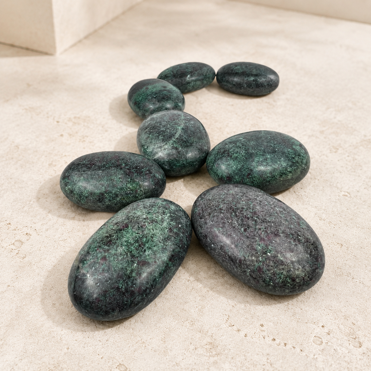 Ruby Zoisite with Mica Palm Stone - 2.5 inch