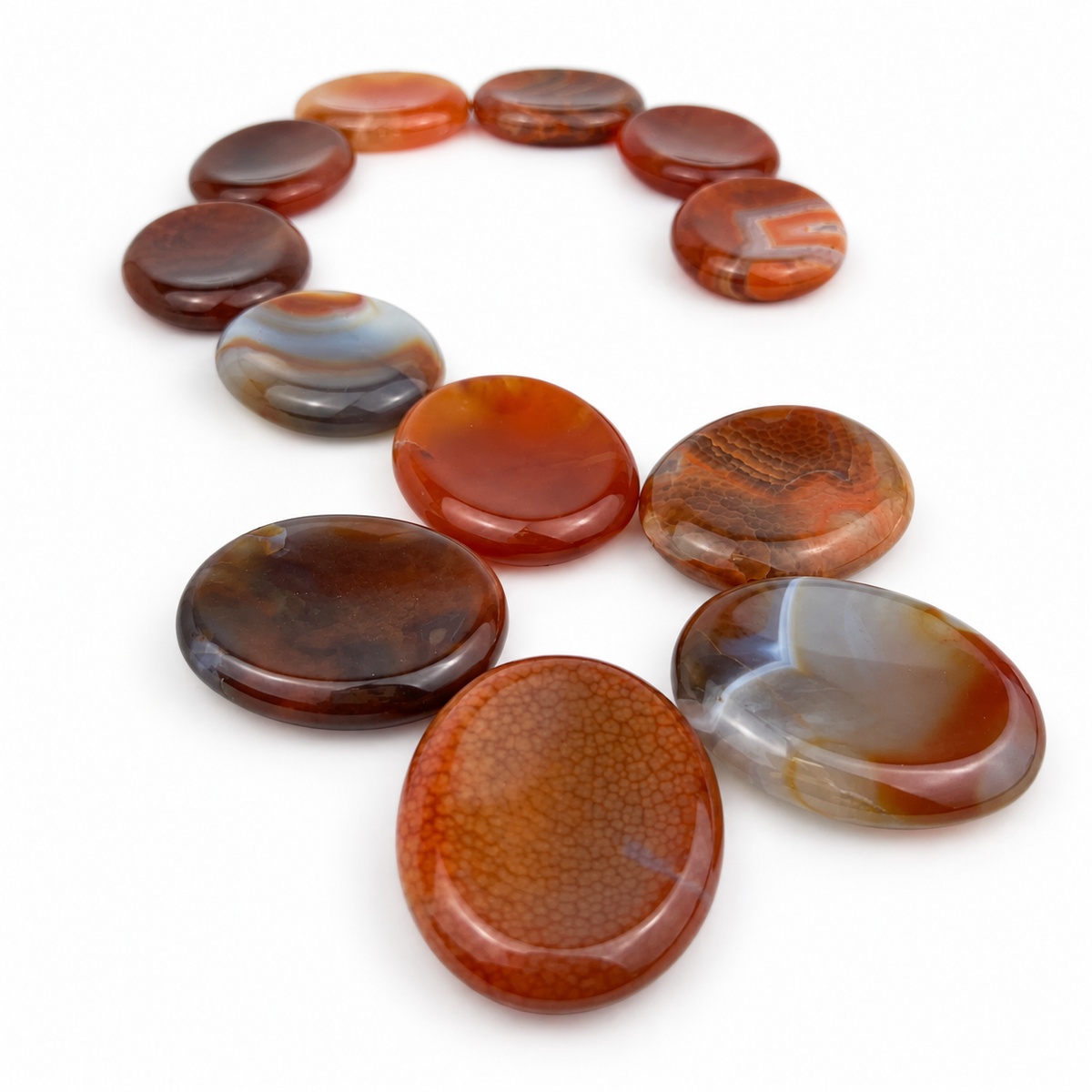 Fire Agate Worry Stone - 2 inch
