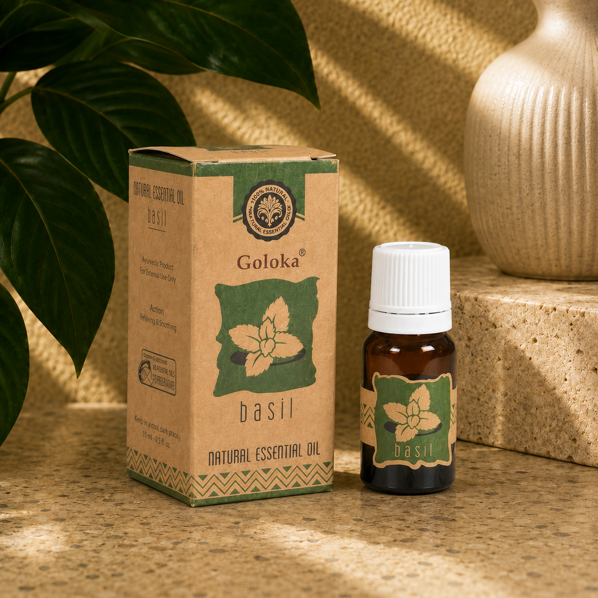 Goloka Basil Natural Essential Oil (10 ml)