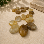 Golden Healer Quartz Palm Stone - 1.5-2.0 inch