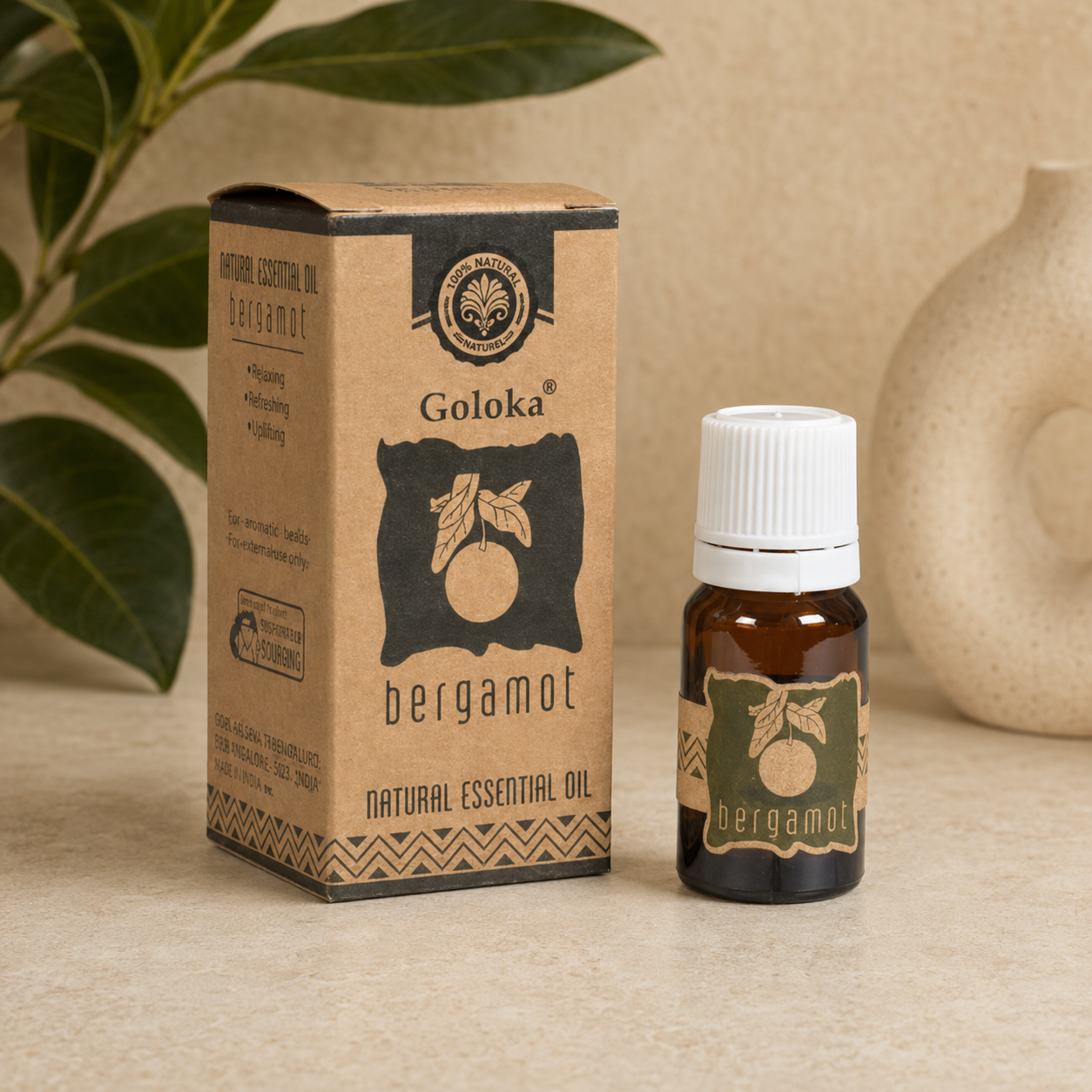Goloka Bergamot Natural & Undiluted Essential Oil (10 ml)