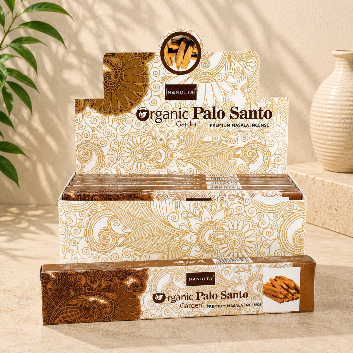 Nandita Organic Palo Santo Hand-Rolled Masala Incense Sticks (15g)