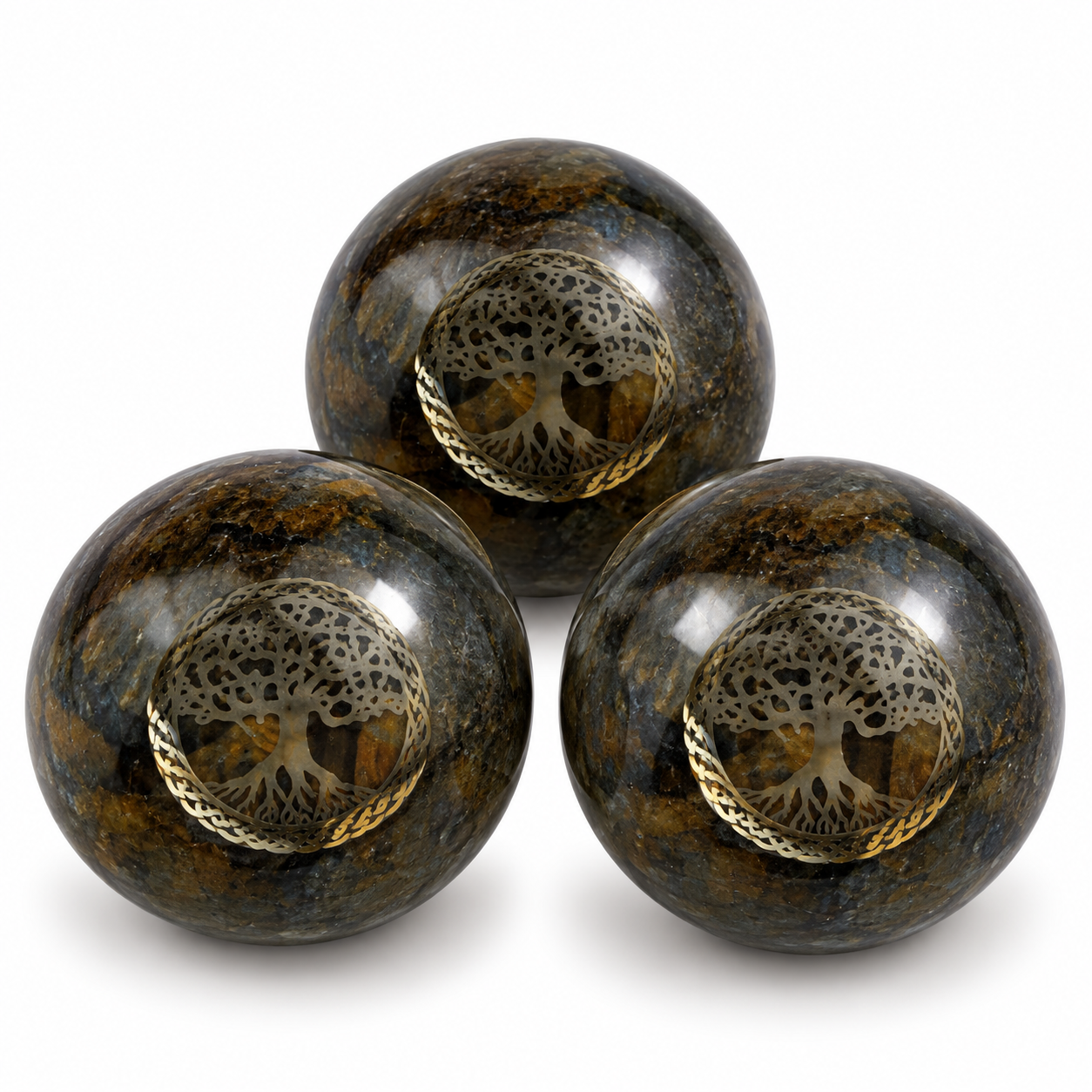 Tree of Life Tiger Eye Orgone Sphere - 2.5 inch