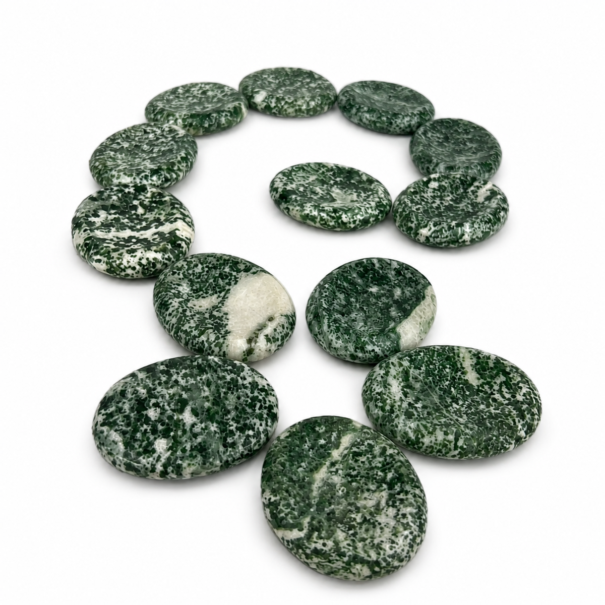 Green Point Jade Worry Stone - 2 inch
