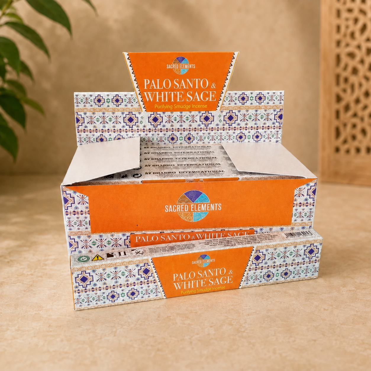 Sacred Elements Palo Santo & White Sage Hand-Rolled Masala Incense Sticks (15g)