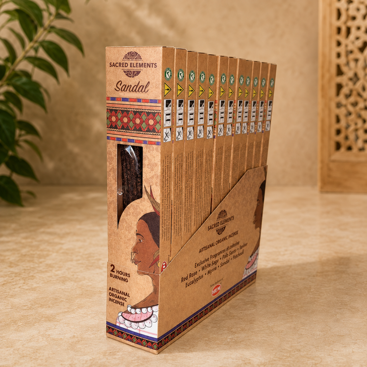 Sacred Elements Sandal Hand-Rolled Masala Incense Sticks (15g)