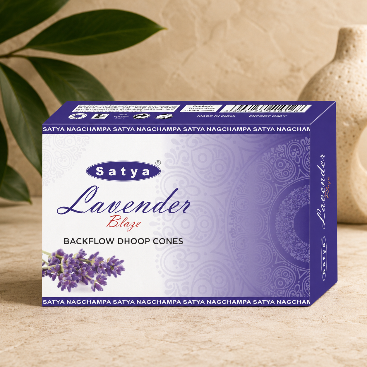 Satya Lavender Dhoop Backflow Cones (10 Cones)