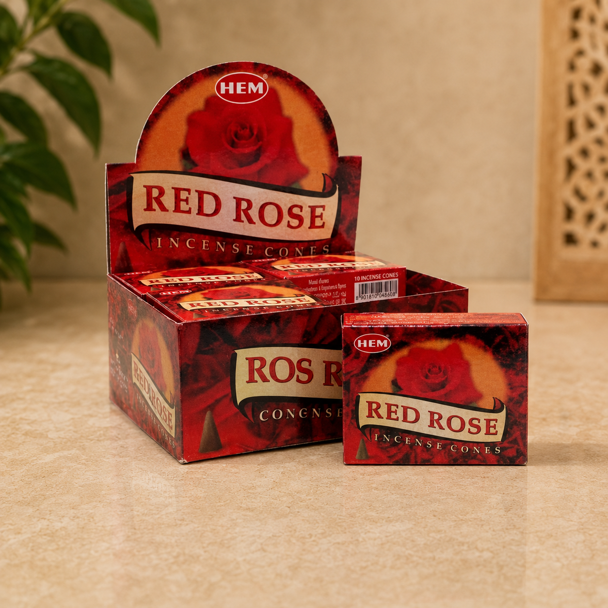 HEM Red Rose Incense Cones (10 Cones)