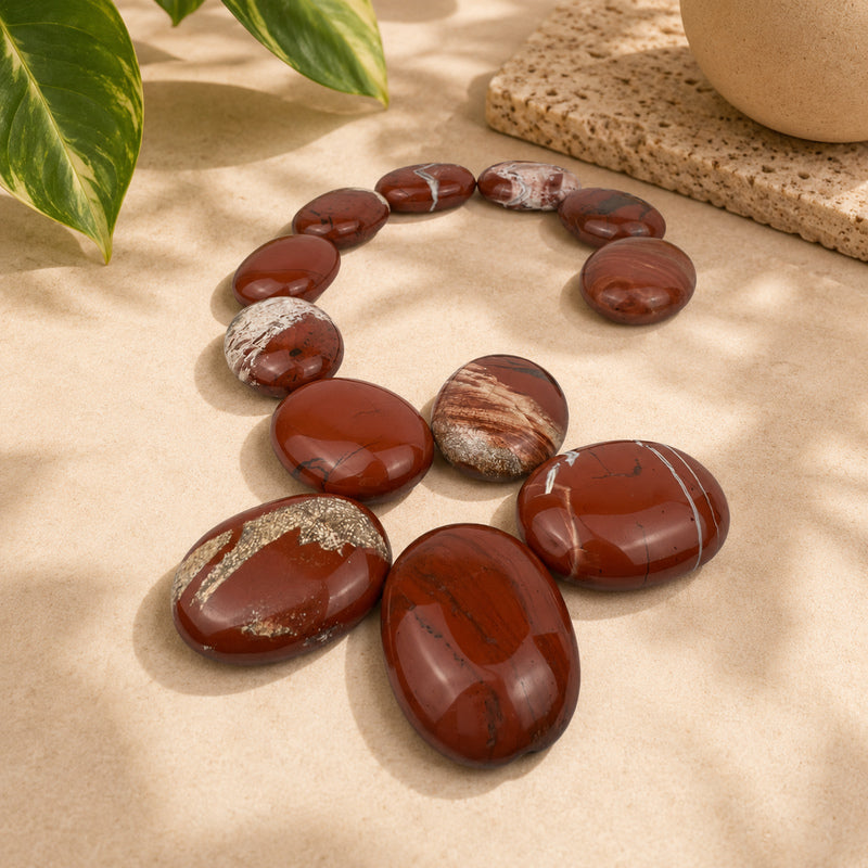 Red Jasper Palm Stone - 1.75 inch