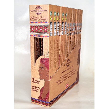 Sacred Elements White Sage Backflow Incense Cones (12 Cones)