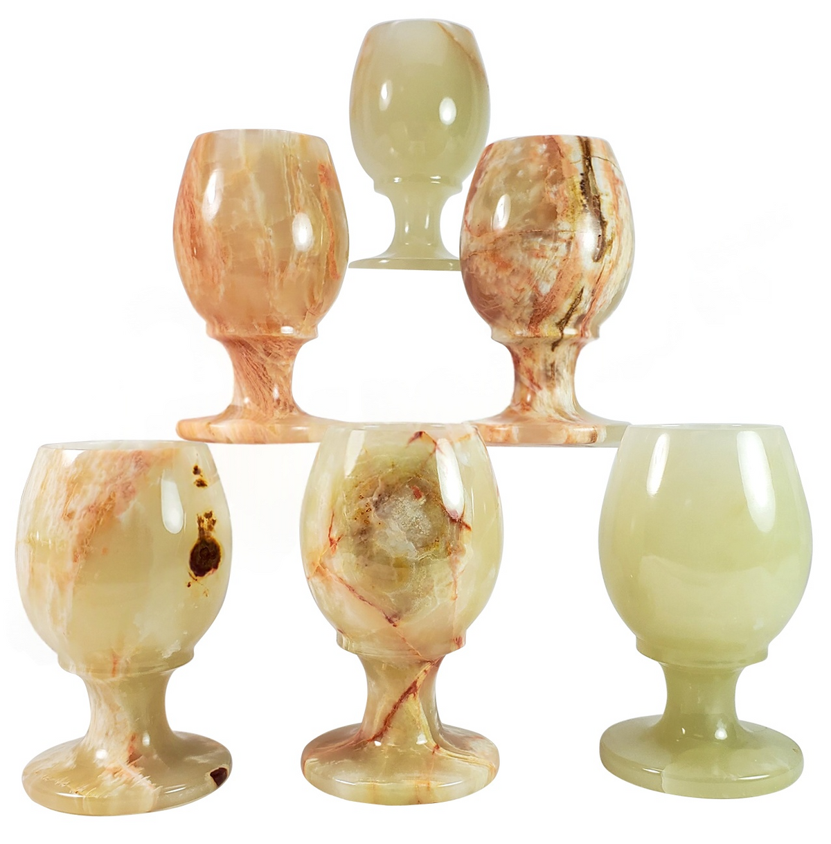 Green Onyx Wine Glass Cup - 4.75 Inch